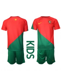 Billige Portugal Hjemmedraktsett Barn VM 2022 Kortermet (+ Korte bukser)